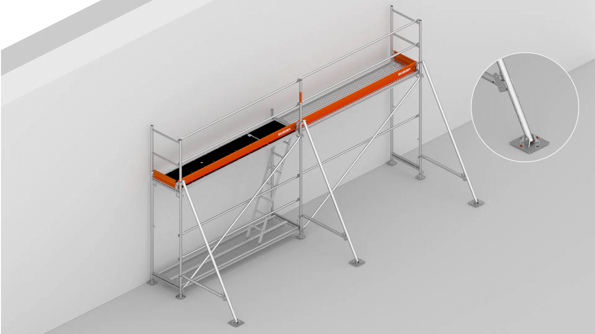 suspended scaffolding attachment